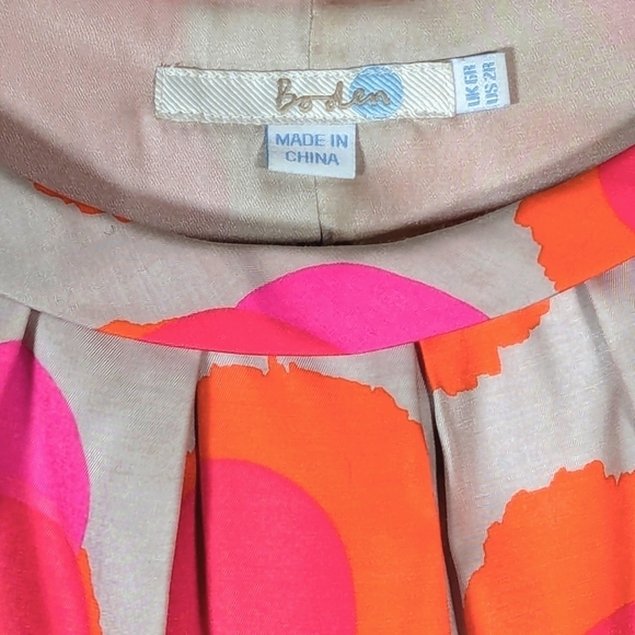 Boden Silk Print Dress Sz 2 - Picture 5 of 9